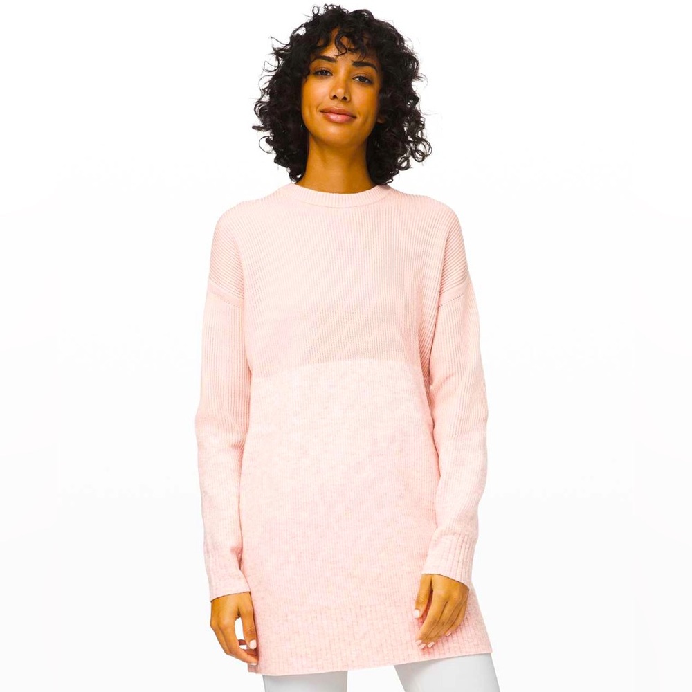 Lululemon restful intention sweater pink bliss s beige tunic